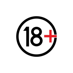 18+ icon template vector