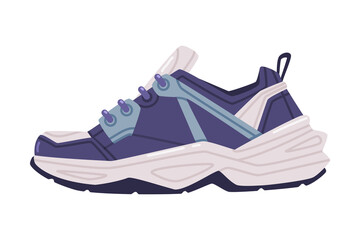 Sneaker or Running Shoe as Casual Sport Footwear Vector Illustration
