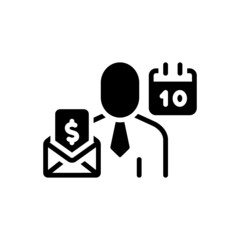 Black solid icon for salary