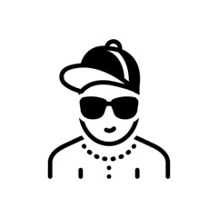 Black solid icon for dude