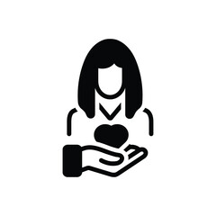 Black solid icon for her girl
