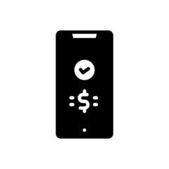 Black solid icon for paying