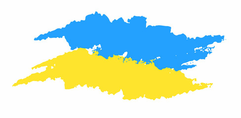 Ukraine flag state symbol isolated on background national banner. Greeting card National Independence Day of the republic of Ukraine. Illustration banner with brush stroke state flag