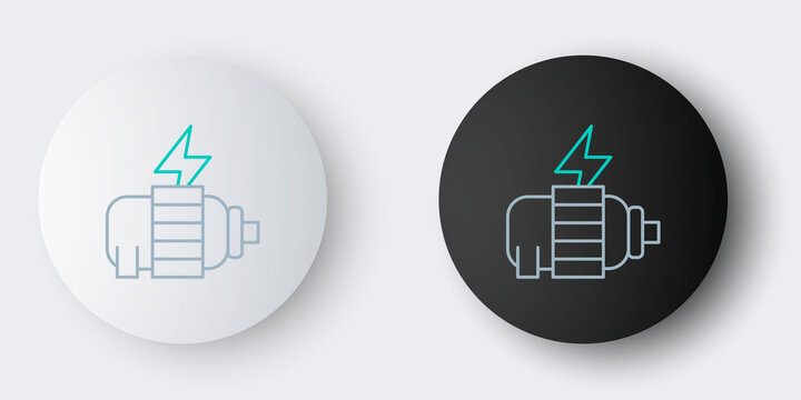 Line Electric motor icon isolated on grey background. Colorful outline concept. Vector