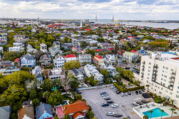 Naklejka premium Aerial view of Charleston, SC