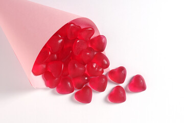 Heart shaped jelly candies