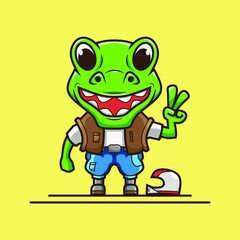 Cute dinosaur biker character logo. Abstract vector illustration. 
