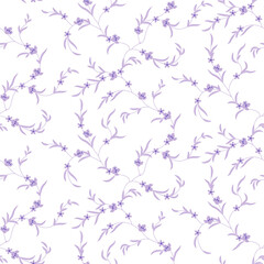 seamless pattern of flowers, bravesnches and lea