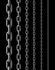 different sizes of stainless chain