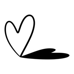 Heart background valentine day design, one line draw vector illustration.