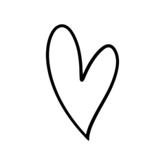 Heart background valentine day design, one line draw vector illustration.