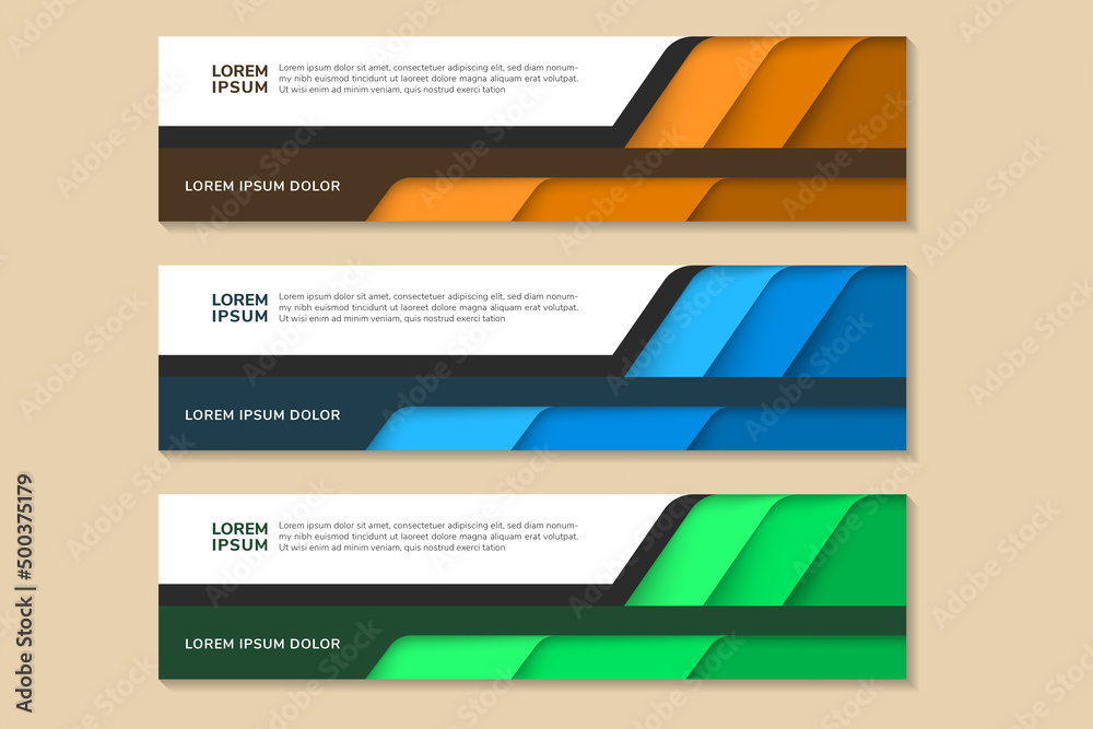 Wall mural collection of vector abstract banner design white web template. banners with diagonal elements. univ
