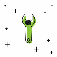 Black Adjustable wrench icon isolated on white background. Vector