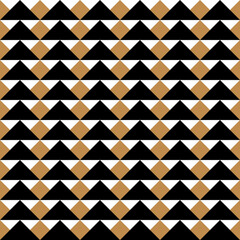 Black and gold colored geometric seamless pattern