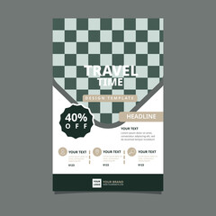 Travel Tour Holiday Vacation Hexagon Flyer Brochure Poster Blank Space Design Template