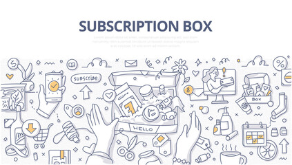 Subscription Box Doodle Banner