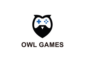 Owl games logo design template