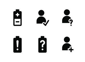 Simple Set of User Interface Related Vector Solid Icons. Contains Icons as Battery, Verified Account and more.