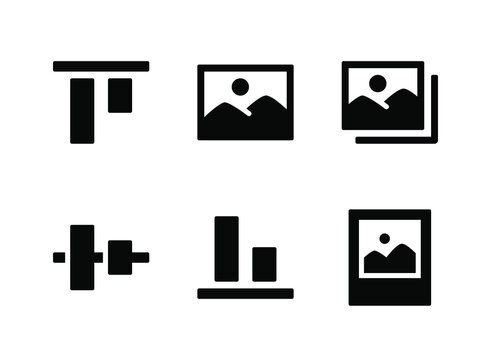 Simple Set of User Interface Related Vector Solid Icons. Contains Icons as Align Top, Image and more.