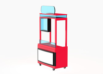 Street Food Bike. food Trolley Cart on a white background. 3d illustration