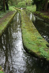 Transport et stockage de l'eau pour alimenter des bassins dans un parc
