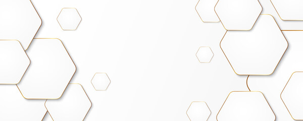 White abstract banner on 3d design