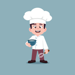 Illustration of Little Chef Boy. Vector