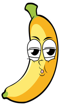 Banana with silly face