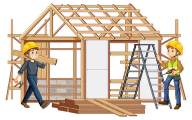 Fototapeta premium House construction site concept