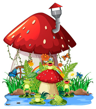 Insect cartoon character at fairy house