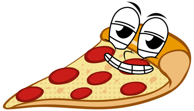 Pizza with silly face