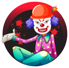 Naklejka premium Cartoon clown with red nose