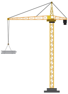 Isolated tower crane cartoon style