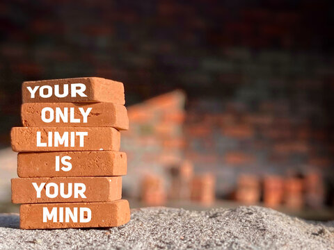 "Your only limit is your mind" text background. Inspirational and motivational quote concept.