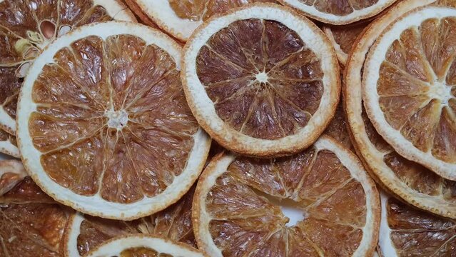 Dry orange slices - dry orange slices rotating