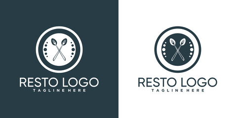 Food resto logo design for business or personal with creative element