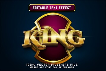 king 3d gold text effect premium vectors