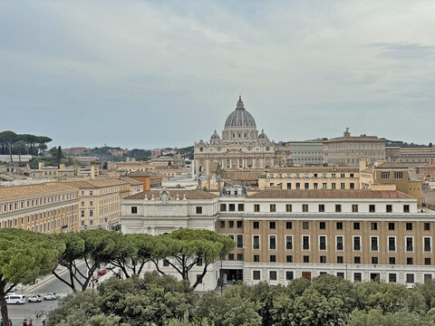Roma, San Pietro e la città del Vaticano da Castel Sant'Angelo