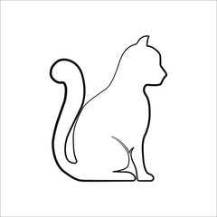 Web line icon. Silhouette of cats; cat
