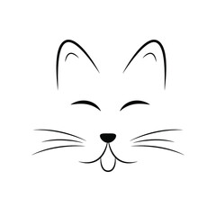 Vector flat cat nose isolated on a white background. Notebook cover, T-shirt, greeting card print, cups. Flat design.