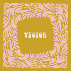 Vector illustration in simple linear style - design templates - hippie style - frames and prints with copy space for text