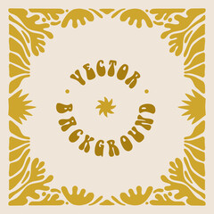 Vector illustration in simple linear style - design templates - hippie style - frames and prints with copy space for text
