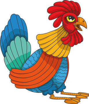 Coq multicolore
