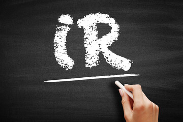 IR Interest Rate - amount of interest due per period, as a proportion of the amount lent,...