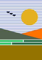 Bauhaus art graphic design for modern abstract wall art, poster, art print, Scandinavian, canvas, frame and home decor