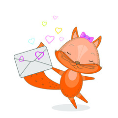 


Vector image of a small fox. Isolated background, postcard, design.