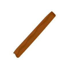 Cinnamon stick. Isolated object on white background. traditional spice for holiday baking and warming drinks. Vector illustration, cartoon doodle, hand drawn