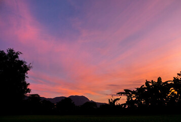 sunset in the mountains