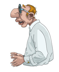 homme à grosses lunettes de profil © LôThus