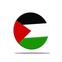 Round Flags of palestine, illustration vector of palestine flag. 3d flag of palestine